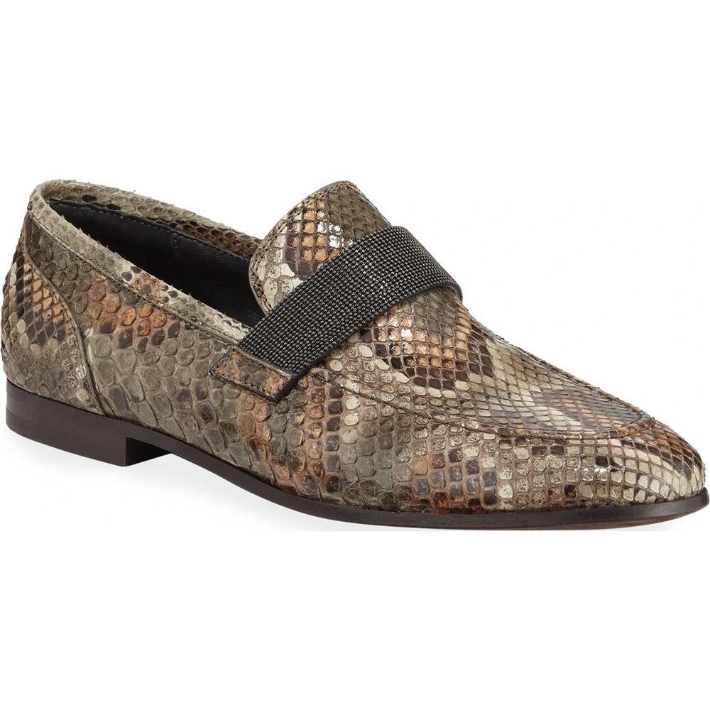 Brunello Cucinelli Python Loafers With Monili Str… - image 2